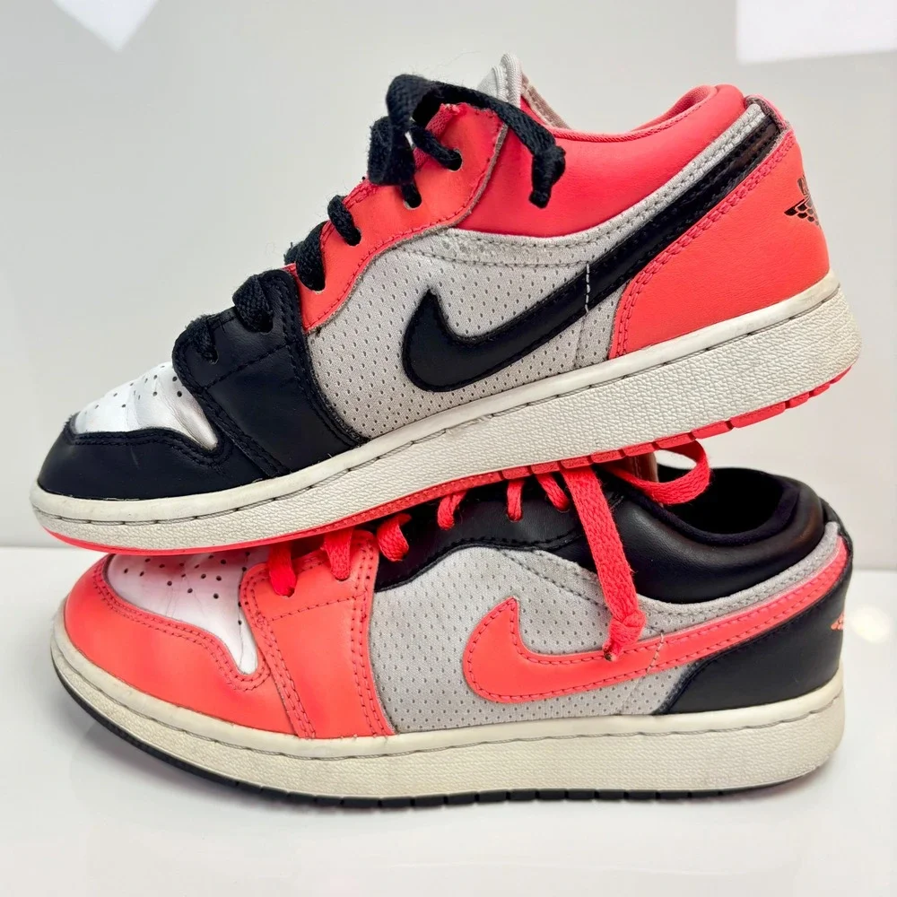 Nike Air Jordan 1 Low Kids Unisex Youth Size 3.5 Ember Glow Black White Dunks